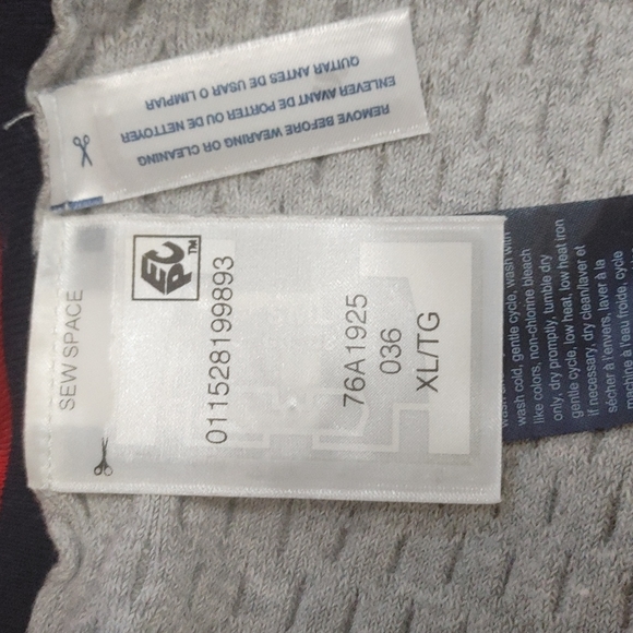 WOMENS SZ XL TOMMY HILFIGER GRAY DRESS W/BLU/RED/WHT TRIM - Picture 5 of 6